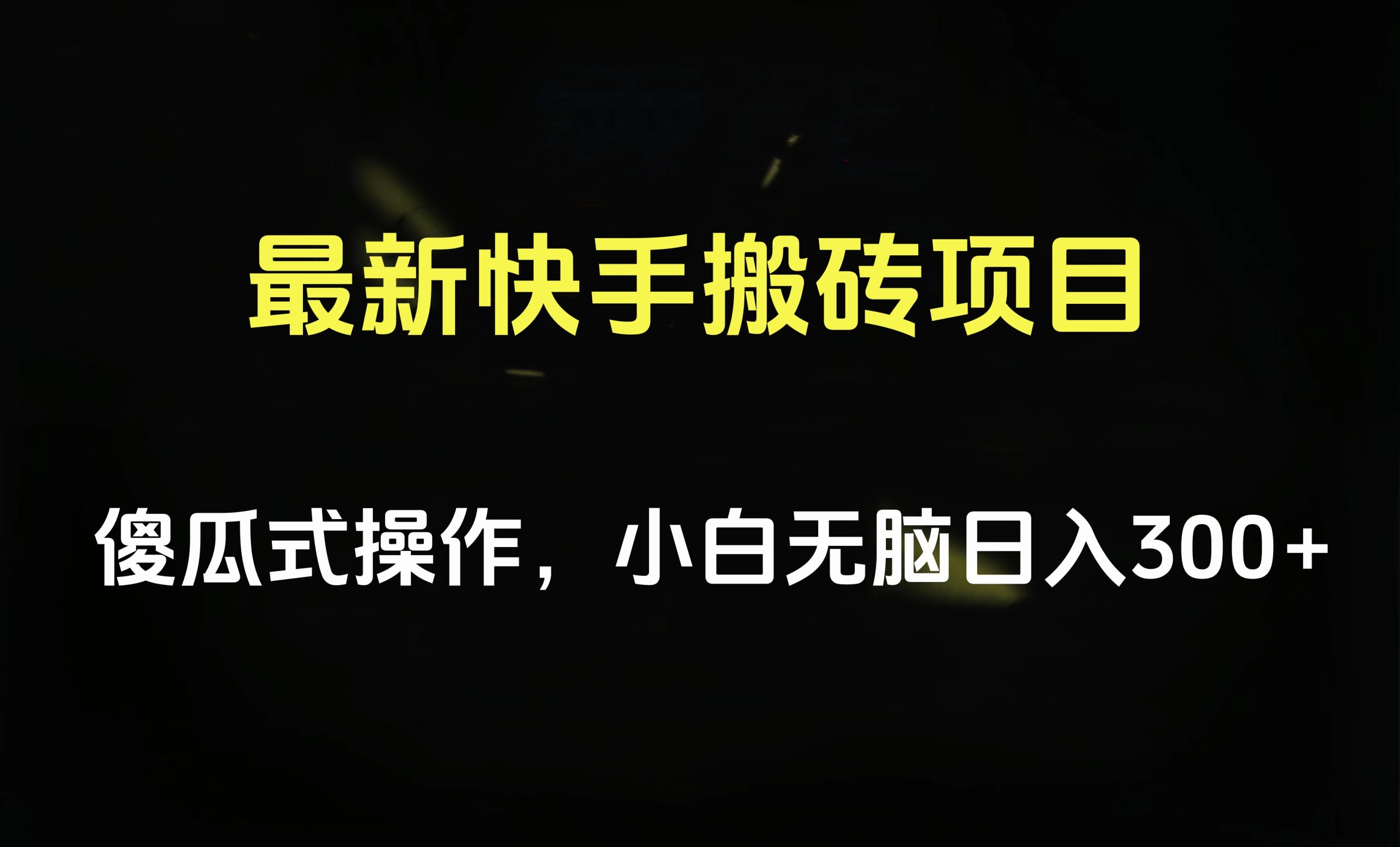 最新快手搬砖挂机项目，傻瓜式操作，小白无脑日入300-500＋-玖玖资源网