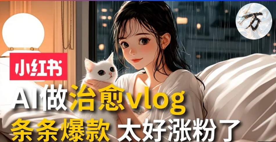 AI治愈系vlog动画视频，小红书7天 涨粉破千，商单报价1500+，0成本制作，日入2000+，有手就会-玖玖资源网