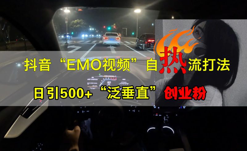 抖音EMO视频自热打法，日引500+创业粉“泛垂直”-玖玖资源网