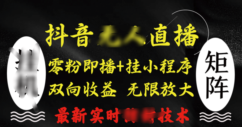 抖音无人直播最新独家玩法，小雪花+撸音浪双向收益，可矩阵放大-玖玖资源网
