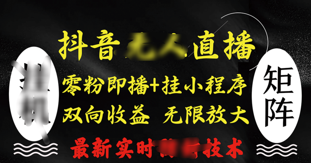 抖音无人直播最新独家玩法，小雪花+撸音浪双向收益，可矩阵放大-玖玖资源网