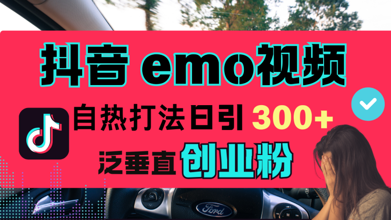 抖音“EMO视频”自热流打法,日引300+泛垂直创业粉-玖玖资源网