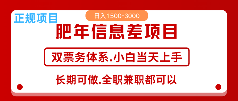 年前红利风口项目，日入2000+ 当天上手 过波肥年-玖玖资源网