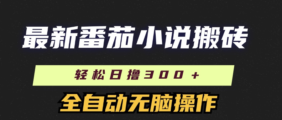最新番茄小说搬砖，日撸300＋！全自动操作，可矩阵放大！-玖玖资源网