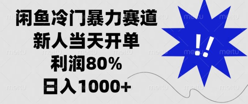 闲鱼冷门暴力赛道，利润80%，日入1000+新人当天开单，-玖玖资源网