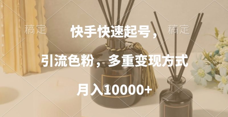 快手快速起号，引流色粉，多重变现方式，月入10000+-玖玖资源网