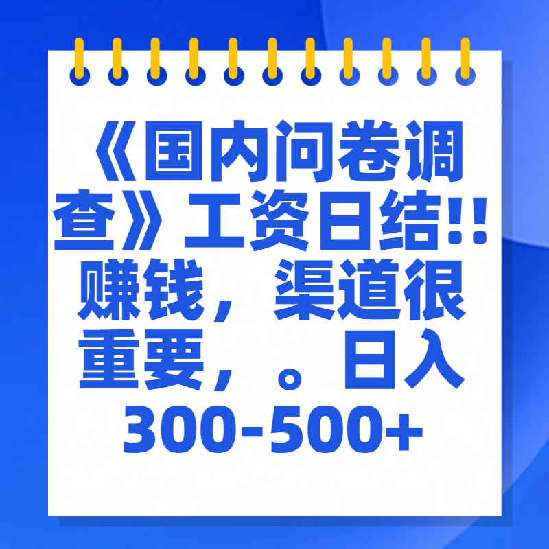 问卷调查答题，一个人在家也可以闷声发大财，小白一天2张，【揭秘】-玖玖资源网