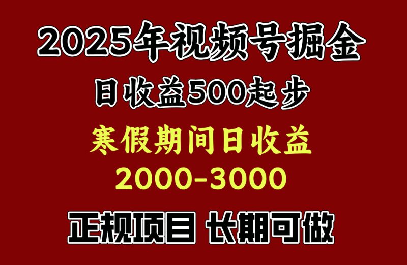 寒假期间一天收益2000+,小白一天就能上手-玖玖资源网
