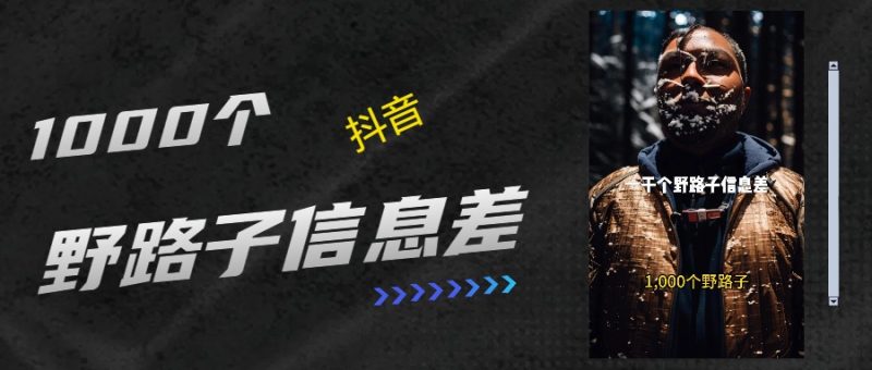 抖音一千个野路子信息差最新玩法教程引流+变现的玩法具体拆解-玖玖资源网