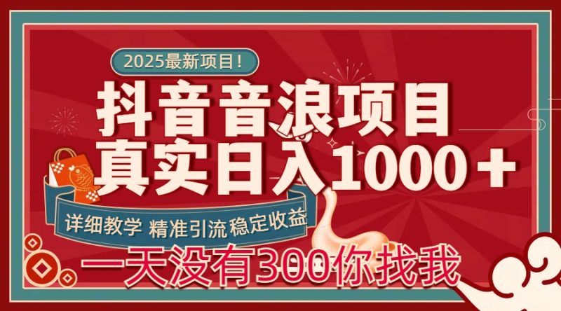 每天稳定1000+抖音音浪项目稳定收益可当主业和副业-玖玖资源网