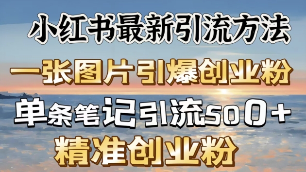 小红书最新引流方法，一张图片引爆创业粉-玖玖资源网