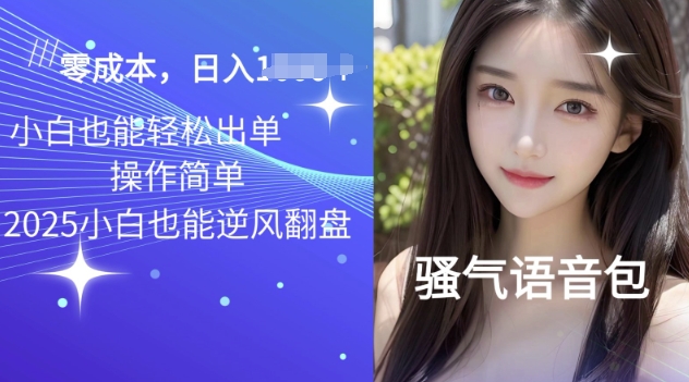 2025骚气导航语音包项目，零基础小白单日变现多张-玖玖资源网
