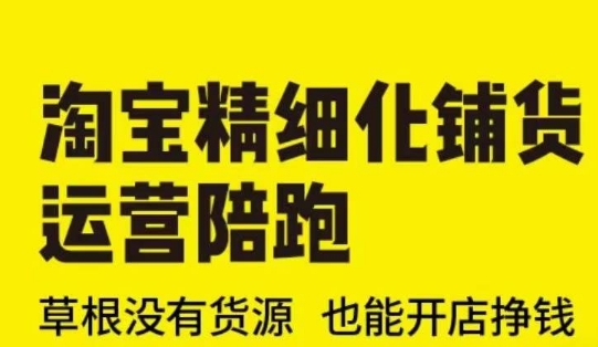 淘宝精细化铺货运营陪跑(部分更新至2025)，草根没有货源 也能开店挣钱-玖玖资源网