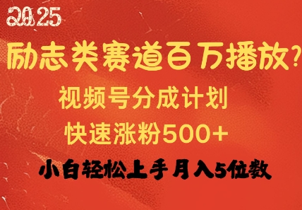 励志类赛道也能百万播放，快速涨粉500+视频号变现月入过W-玖玖资源网