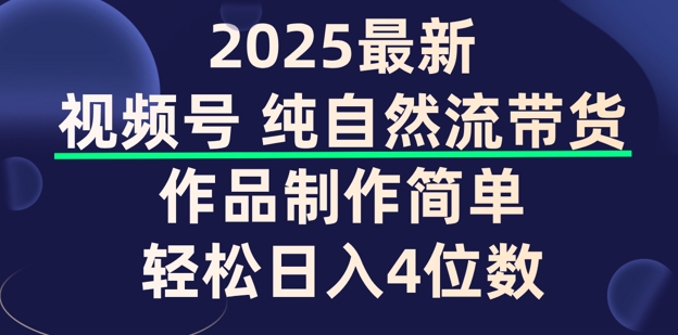 视频号纯自然流带货，作品制作简单，轻松日入4位数，保姆级教程-玖玖资源网