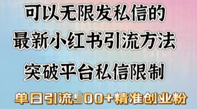 最新“摆烂式”引流打法，小红书私信引流，单天引流100+-玖玖资源网