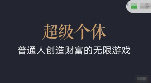 超级个体2024-2025翻盘指南，普通人创造财富的无限游戏-玖玖资源网