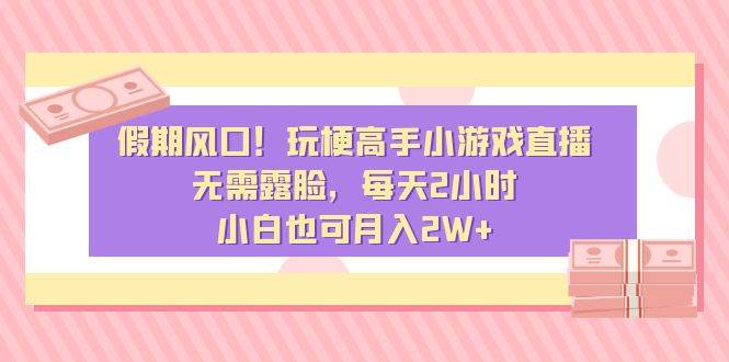 假期风口！玩梗高手小游戏直播，无需露脸，每天2小时，小白也可月入2W+-玖玖资源网